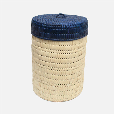 Palmyra Laundry Basket Natural / Blue