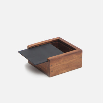 Mina Square Box Small Wood/Black