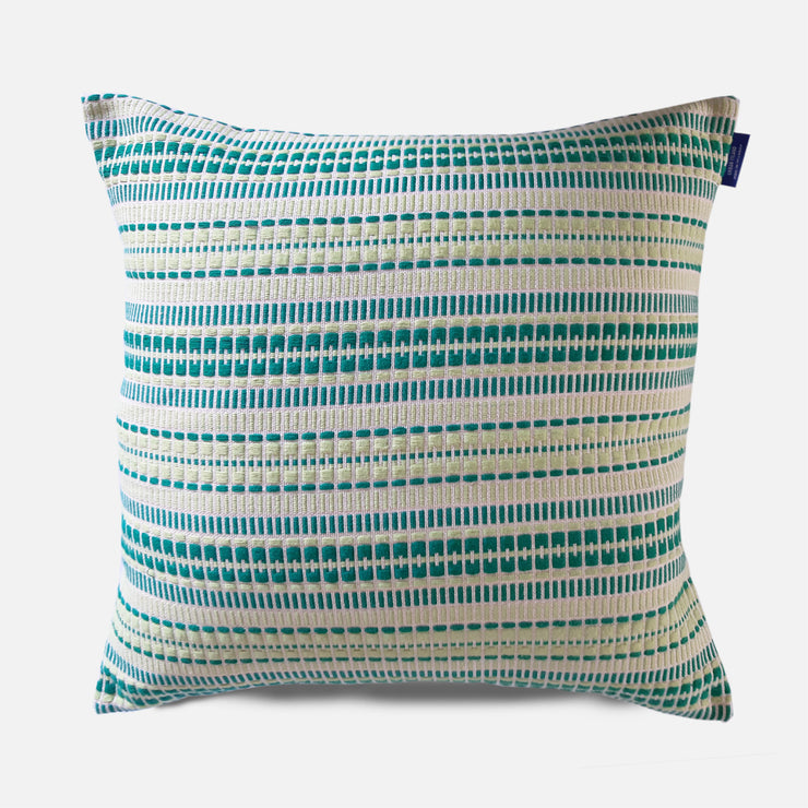 Delft - Dull Sap and Turquoise Cushion Cover