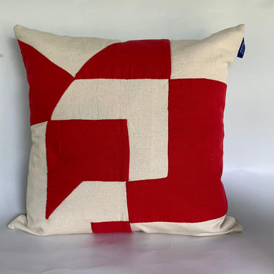 APPLIQUE CUSHION -DIVIYA RED AC APPLIQUE CUSHION