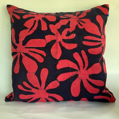 BATIK CUSHION COVER 20X20 ARALIYA RED WITH BLACK