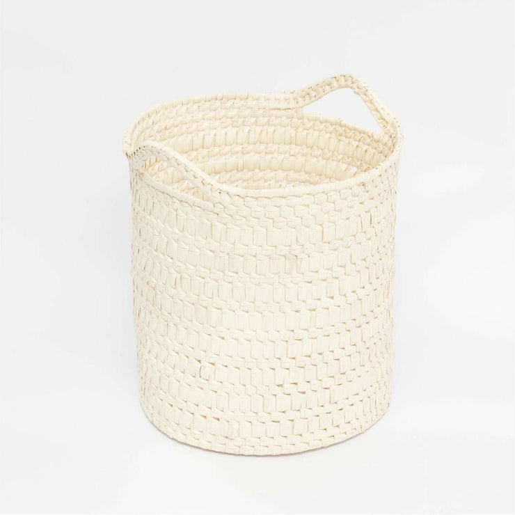 Circular Basket with Handles M natural