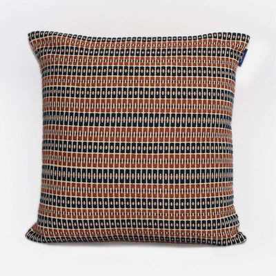 Delft - Brown Mustard and Navy Cushion Cover