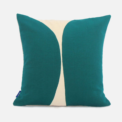 APPLIQUE CUSHION COVER - EMERALD GREEN - IBBA