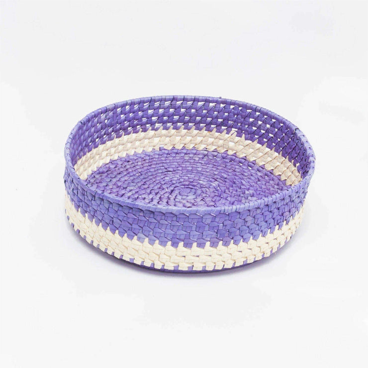 Round Bread Basket L  Violet/Natural