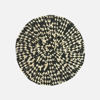 Speckle Round Palmyra Placemat Natural/Black