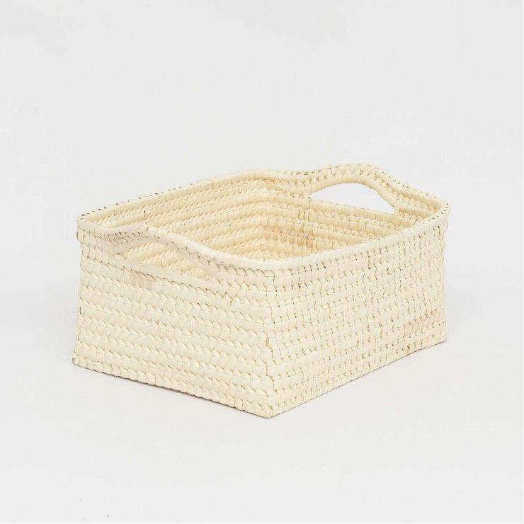 Palmyrah Rectangular basket with Handles Natural M